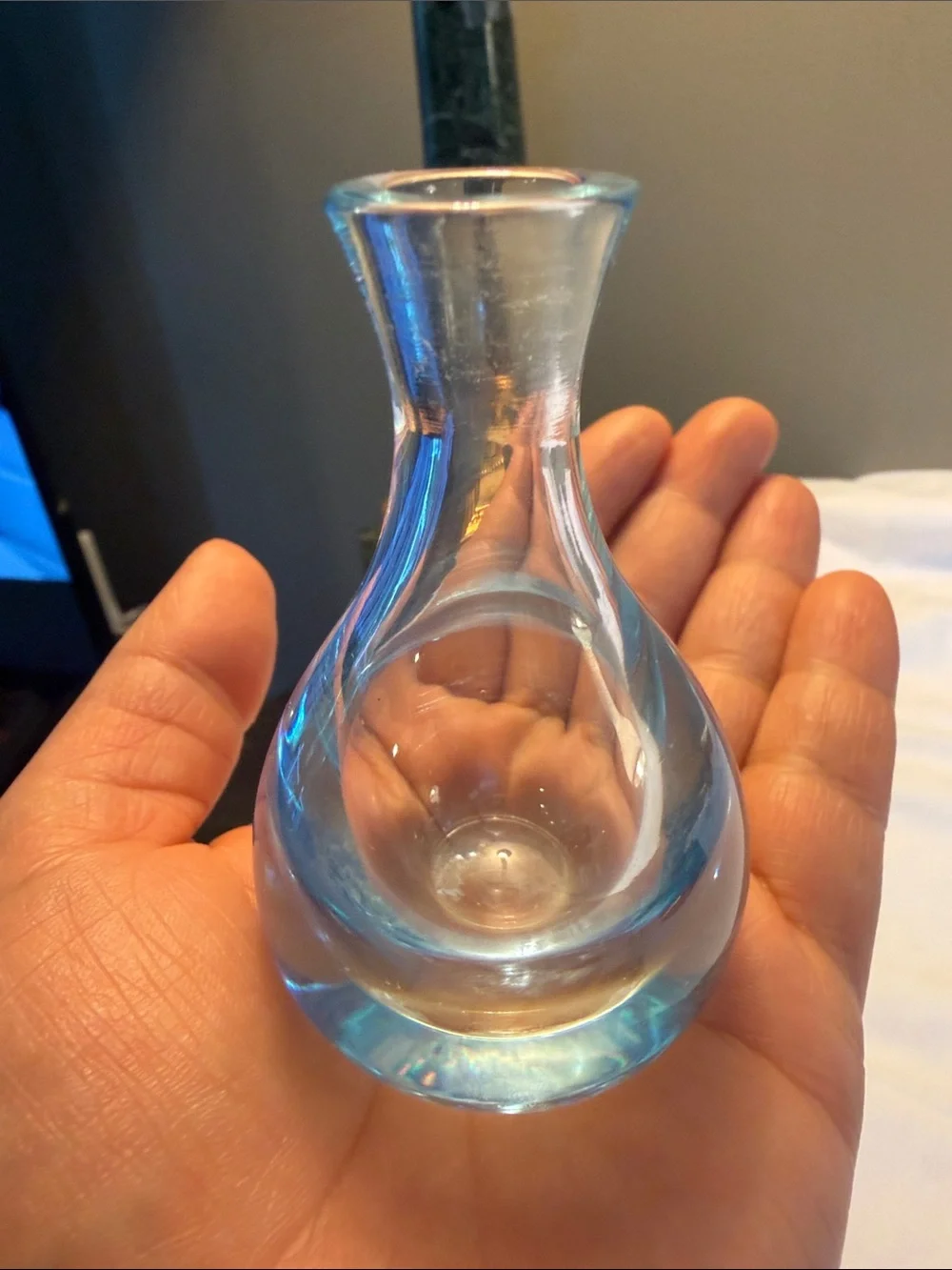 Clear Blue Glass Bud Vase - Home Accents